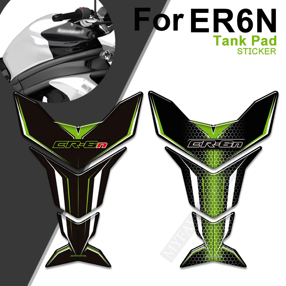 For Kawasaki ER6N ER-6N ER 6N Motorcycle Tank Pad Gas Tank Traction Pads Fuel Tank Protector Decal Stickers