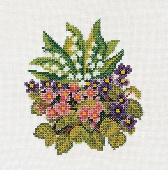 DIY Chinese Cross-Stitch Kits, Beautiful Bouquet, Embroidery Needlework Sets, 2-22-24, 16CT, 14CT, 18CT