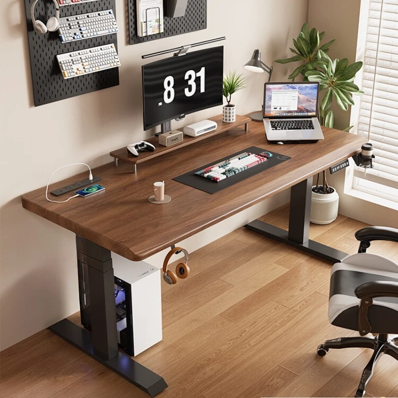 

Solid wood electric lifting table computer table bedroom home student desk adult desk e-sports table workbench