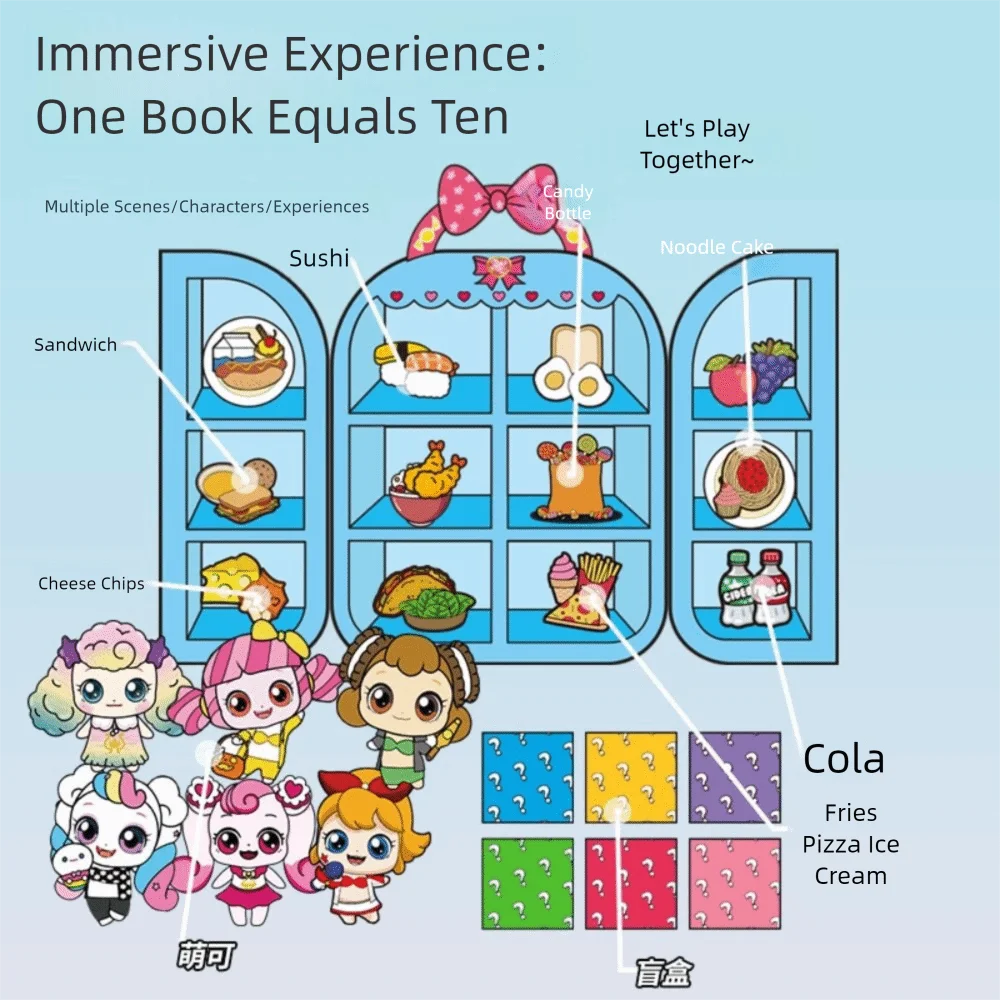 

Funny 3D Nail Shop Quiet Book Interactive Creative Sticker Games Quiet Book Puzzle Style Montessori DIY Dress Up Early Learning