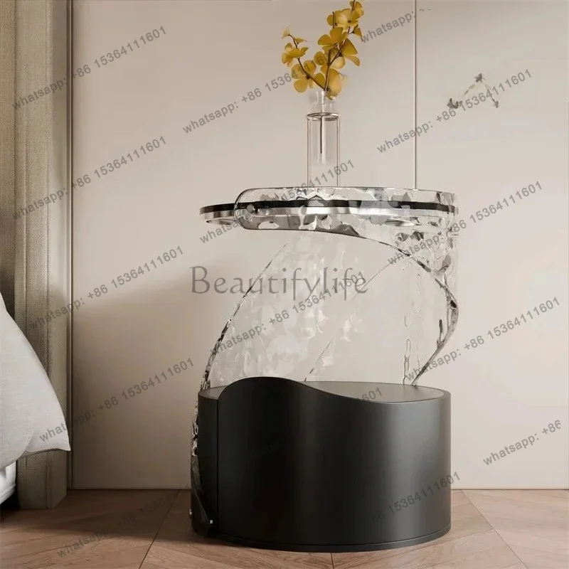 Best Sellers New Art Bedside Table Acrylic Light Luxury Storage Villa High-end Fashion New Exquisite