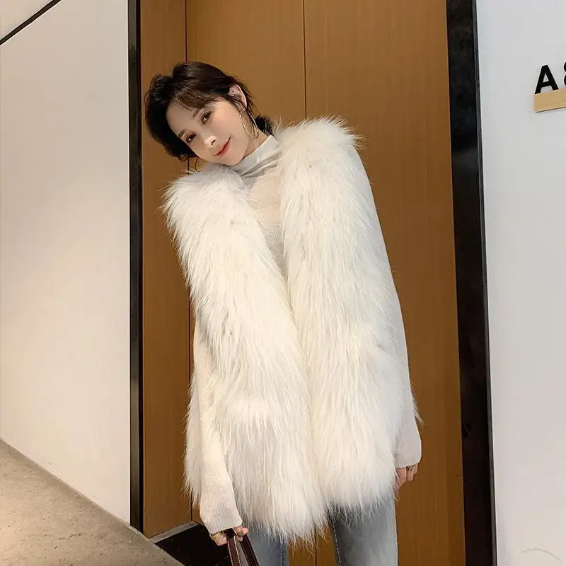 Female Faux Fur Vest Women Sleeveless  Outerwear Sweet Wear Waistcoat Autumn Winter Flocking  New Tops T205