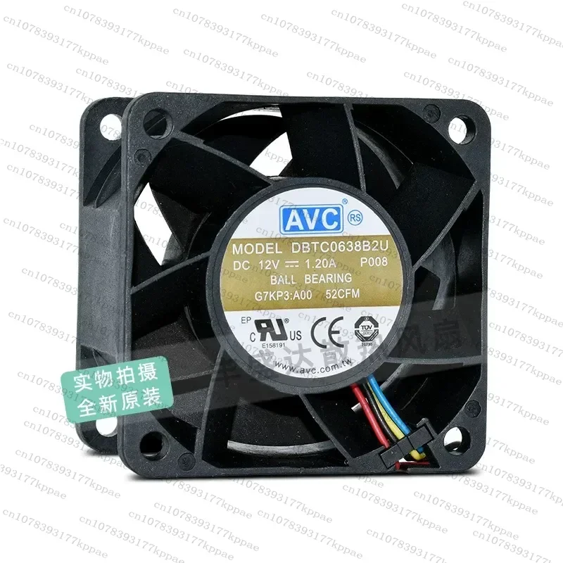 1PCS for AVC Qihong DBTC0638B2U 6038 12V 1.2A Server Chassis Cooling Fan New Original