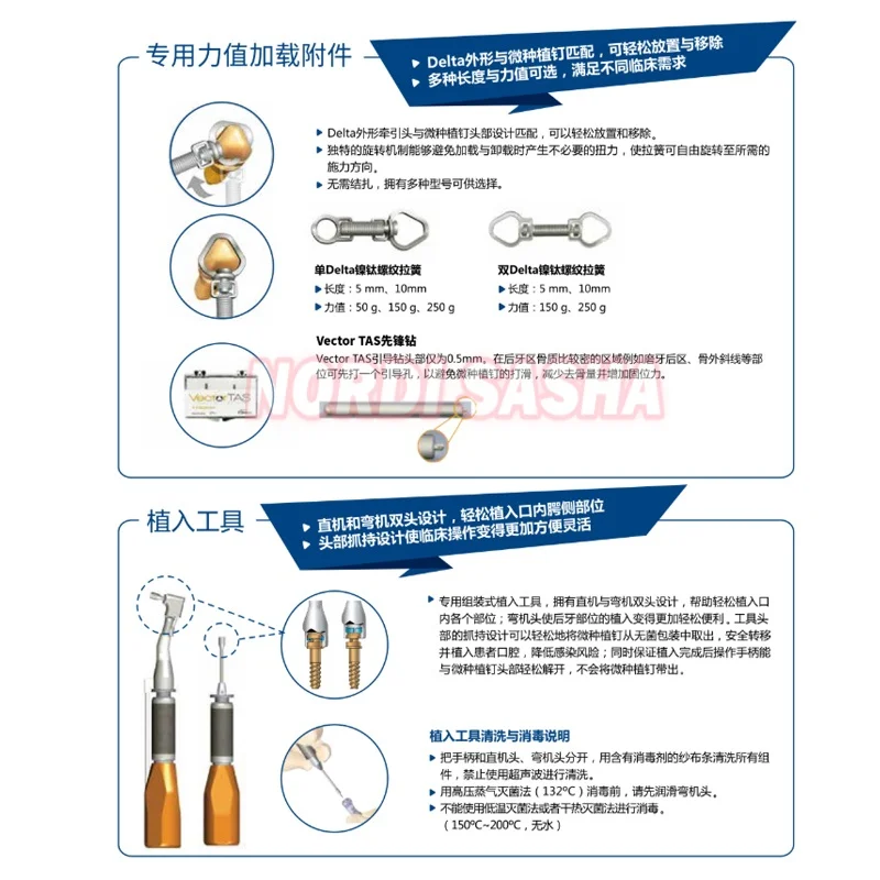 1 Set Dental Vector TAS Screw-in Wrench Model 601-0007 Orthodontic Temporary Anchor System Implant Tool Set