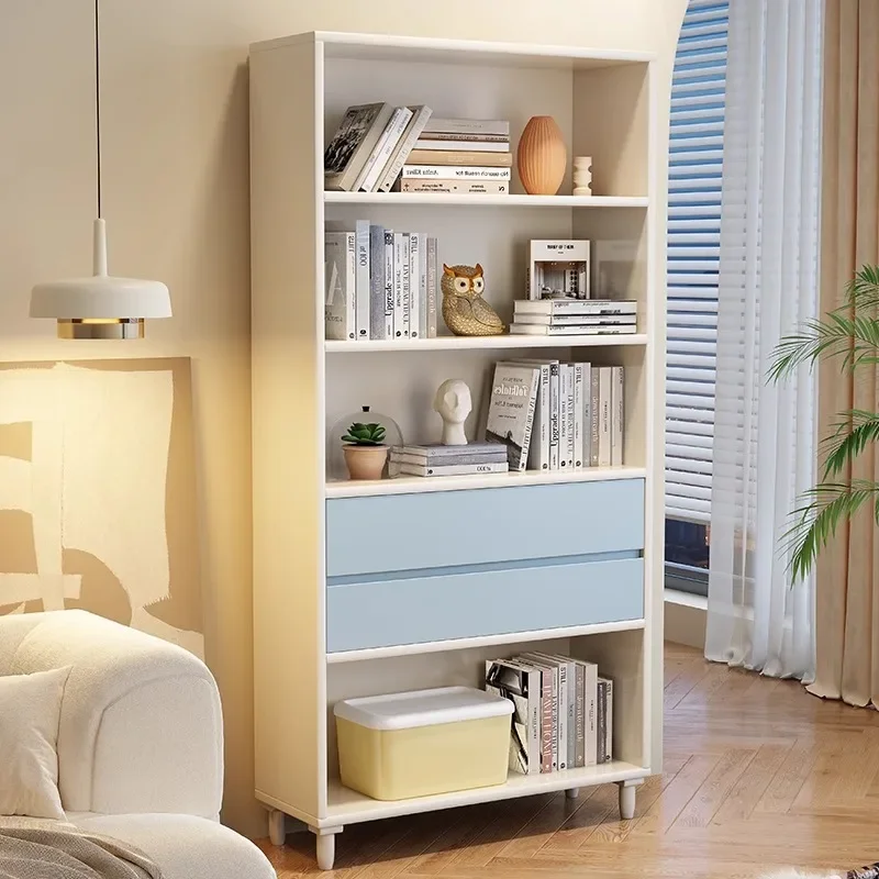Solid wood bookcase, simple living room home display cabinet, simple floor-to-ceiling students, bookshelf against the wall