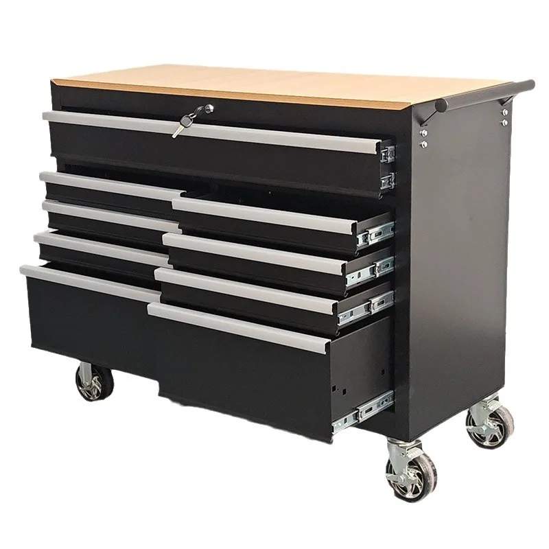 

9 Drawer Mobile Tool Cabinet Box with Wheels Work Cart with Bench Rolling Tool Cabinet
