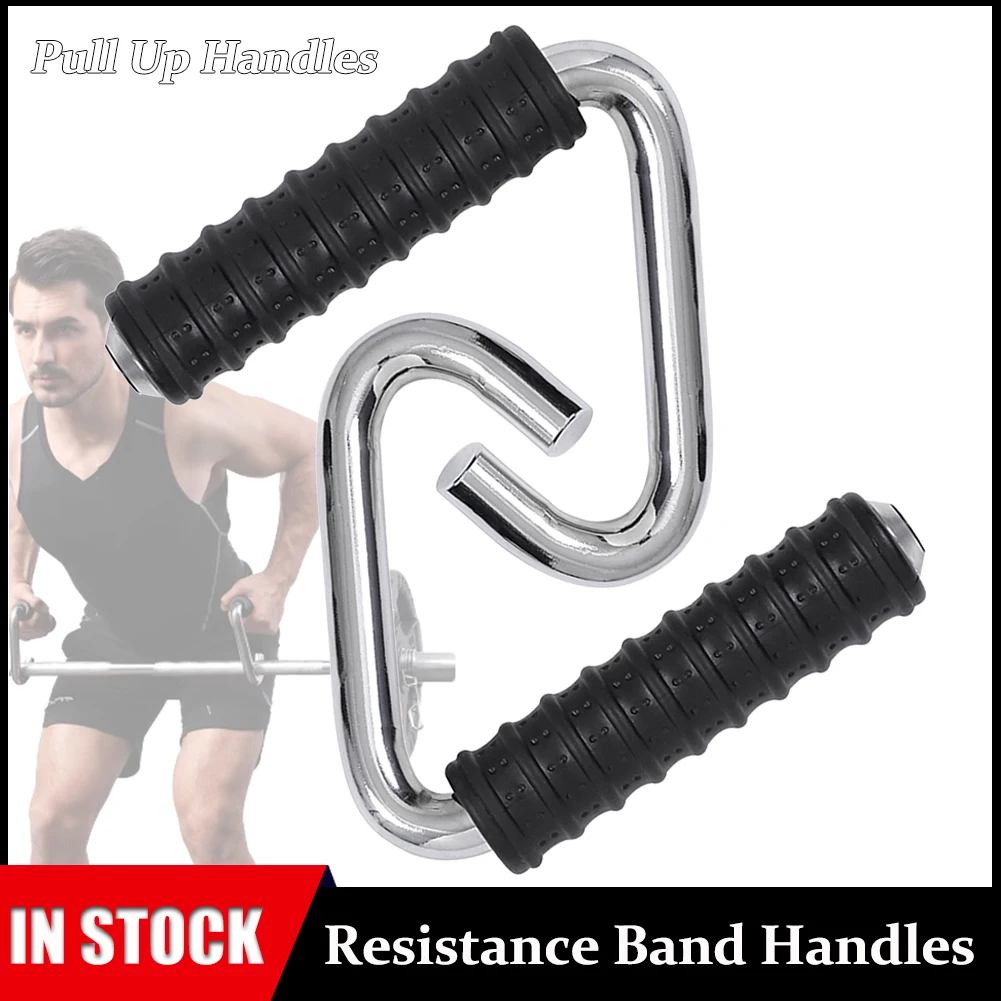 

1 pair Heavy Duty Fitness Hook Handle Grip C-Shaped Rubber Wrapped Training Pull Bar For Cable Gym Handle Fitness Equipment