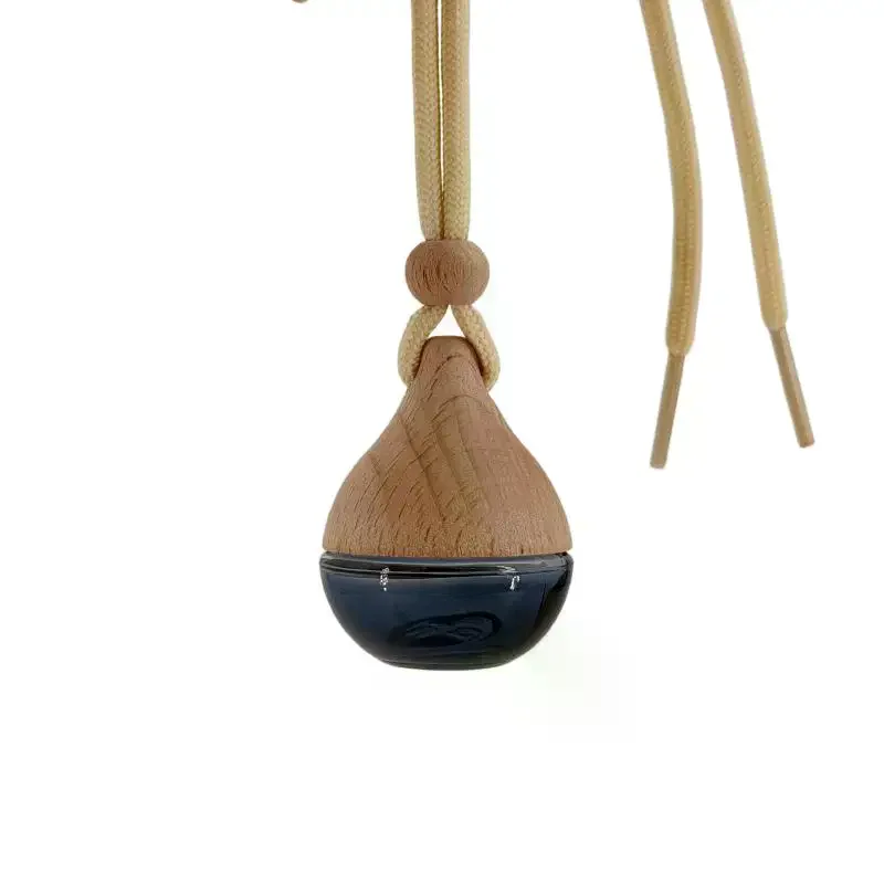 1Pcs Refillable Essential Oil Diffuser 6ML Empty Car Air Freshener Pendant Glass Bottle With Wooden Caps