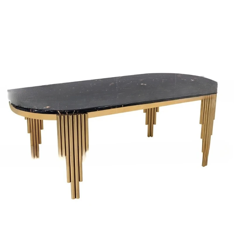 

Light luxury marble, dining table and chairs, round, stainless steel special-shaped dining table set