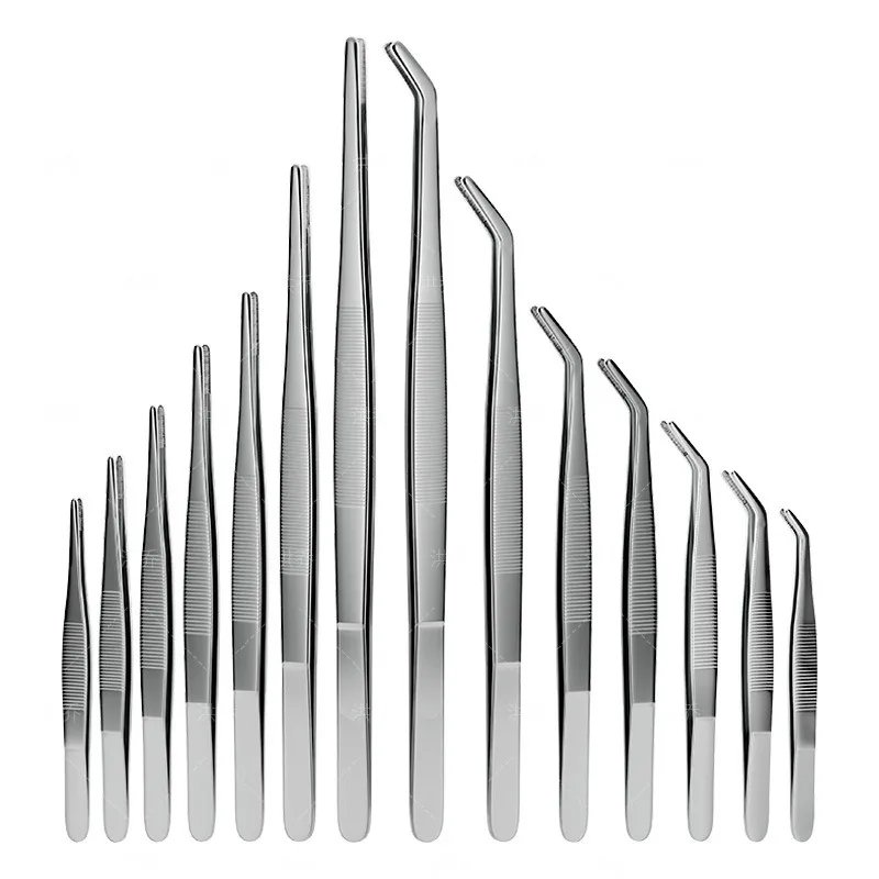 แหนบตู้ปลาแบบยาว 1 ชิ้น, แหนบสแตนเลสสำหรับการแพทย์ การให้อาหารสัตว์เลี้ยง การดูแลตู้ปลา อุปกรณ์กันลื่น
