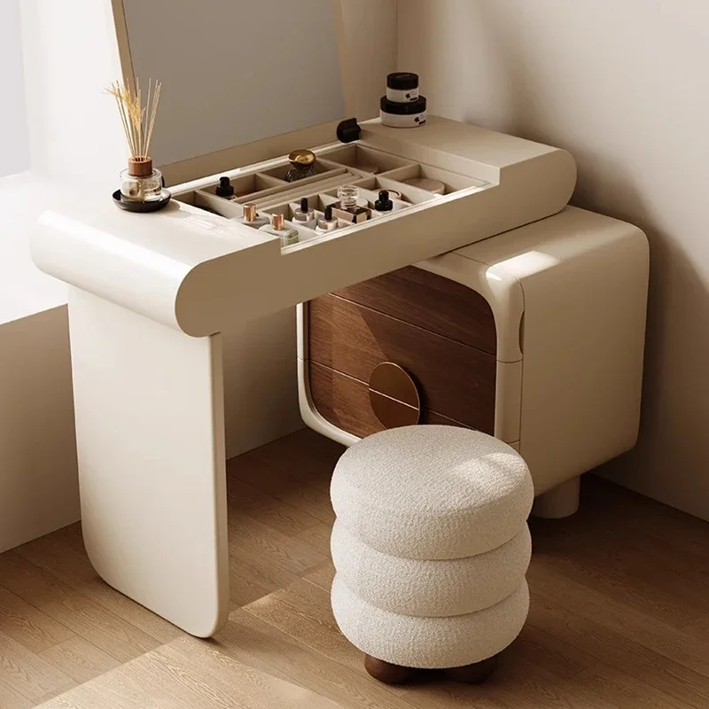 

Mini White Vanity Tables Storage Vintage Stool Mirror Girl Vanity Tables Bedroom Salon Modern Coiffeuse De Chambre Furniture
