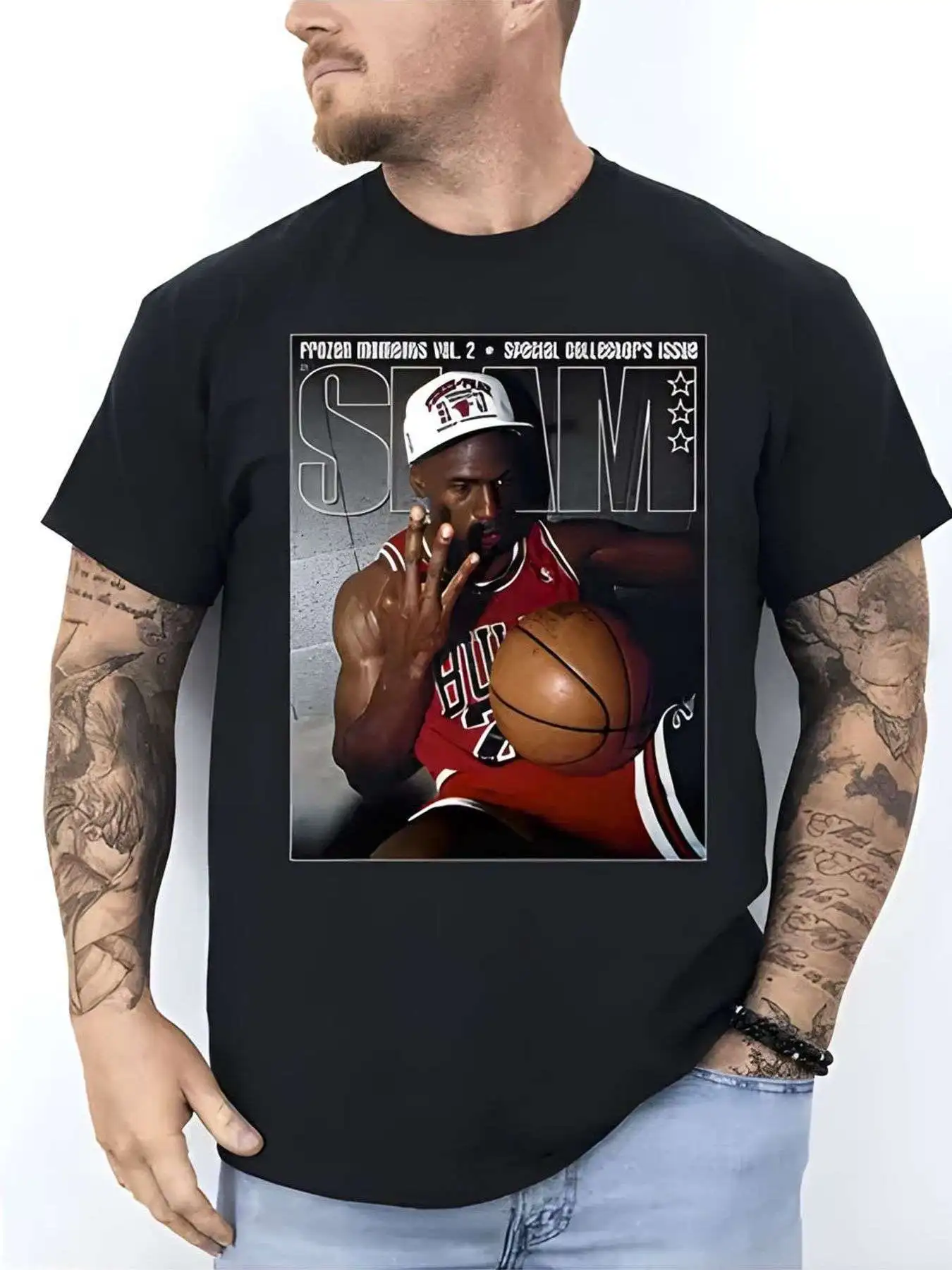 Slam Fifth Edition Vol. 2 Special Dollop's Issue Graphic Plus Size T-Shirt - Cool Black Tee with Bold Basketball Player Design, Perfect for Sports Lovers and Streetwear Enthusiasts, Stand Out with Unique Style
