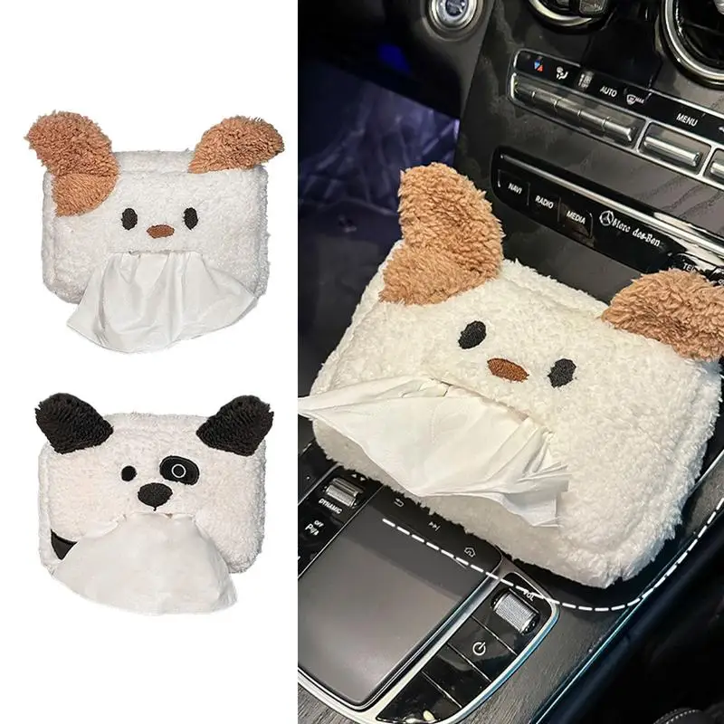 Car Napkin Tissue Dispenser Holder Napkin Storage Holder For Auto Back Seat Cartoon Puppy Shape Car Backseat Paper Towel Holder