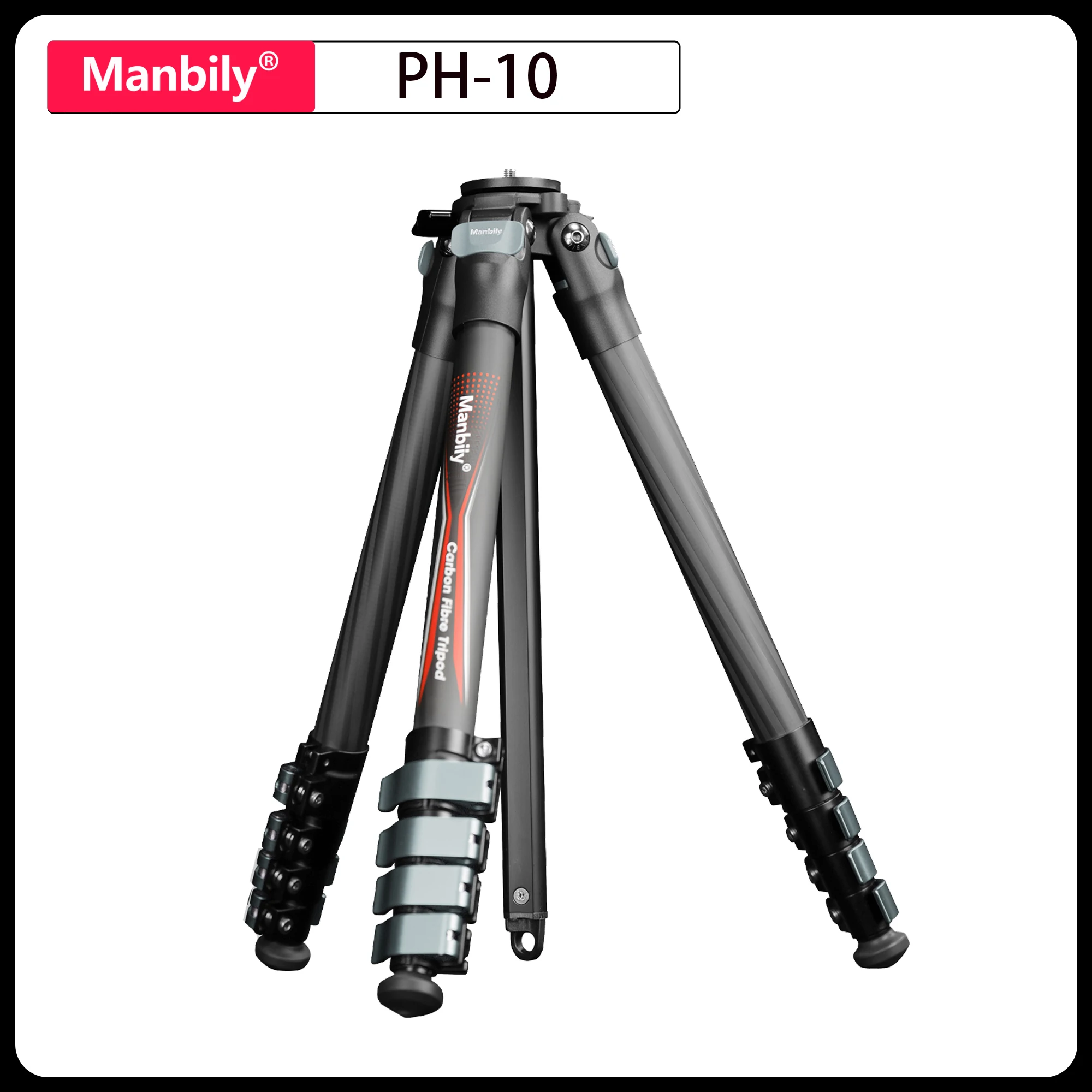 Manbily 142 cm leichtes Kohlefaser-Stativ, 25 mm Rohr, professionelles Kamera-Reisestativ (ohne Kugelkopf), max. Belastung 22 lbs – Detail 1