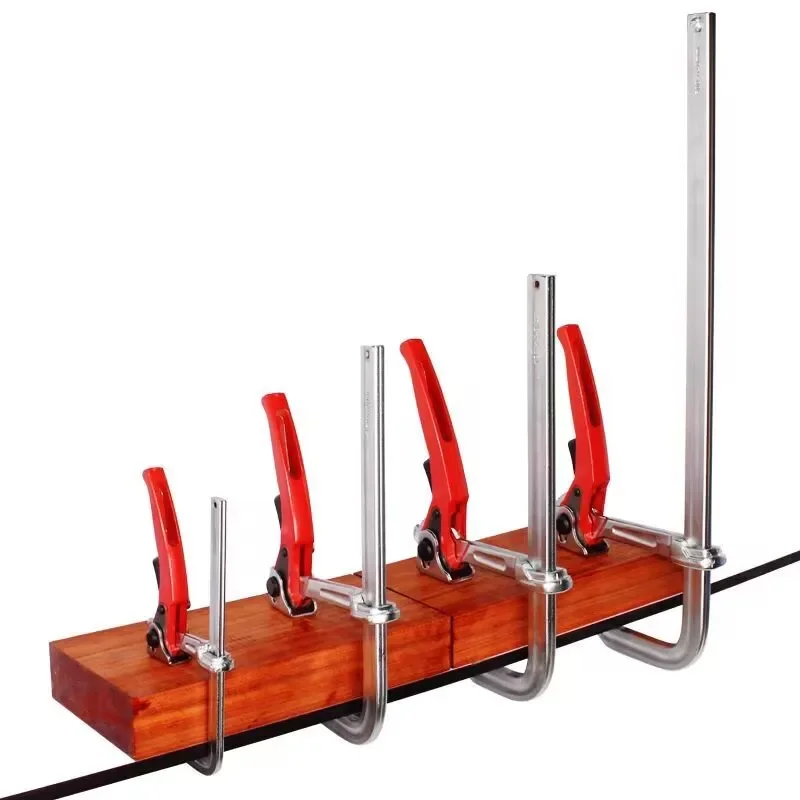 1Pcs Quick Guide Rail Ratchet Bar Clamp Woodworking F Clamp Quick Clamping For MFT and Guide Rail System Hand Tools