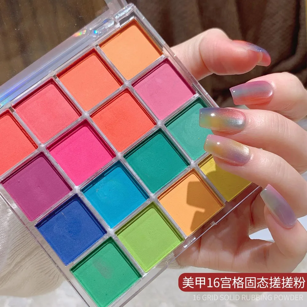 9/16 Colors Solid Eye Shadow Palette Gradient Rainbow Rub Powder Autumn&winter Bright Dyeing Pigment For Body/Nail/Eyes Makeup