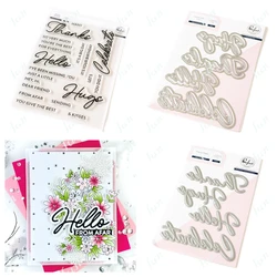 Valentine Stamps and Dies Sending Hugs Basic Sentiments Frames Metal Cutting Dies Hot Foil Embossed Scrapbooking DIY Handmade