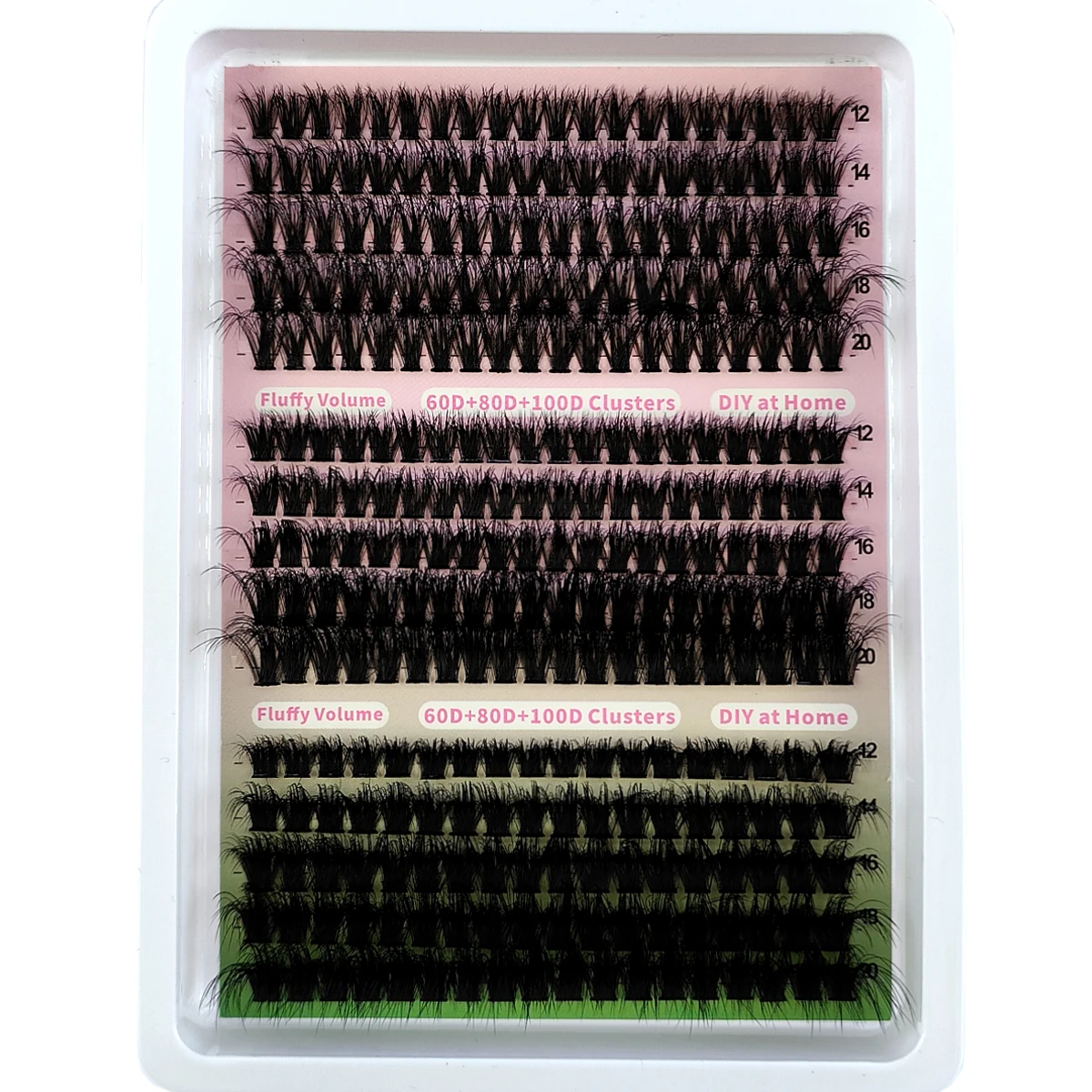 New 60D+80D+100D Fluffy Mink Eyelashes Segmented Natural Eyelash Extension 10-20mm Mix Individual Eyelash Cluster Makeup Lashes