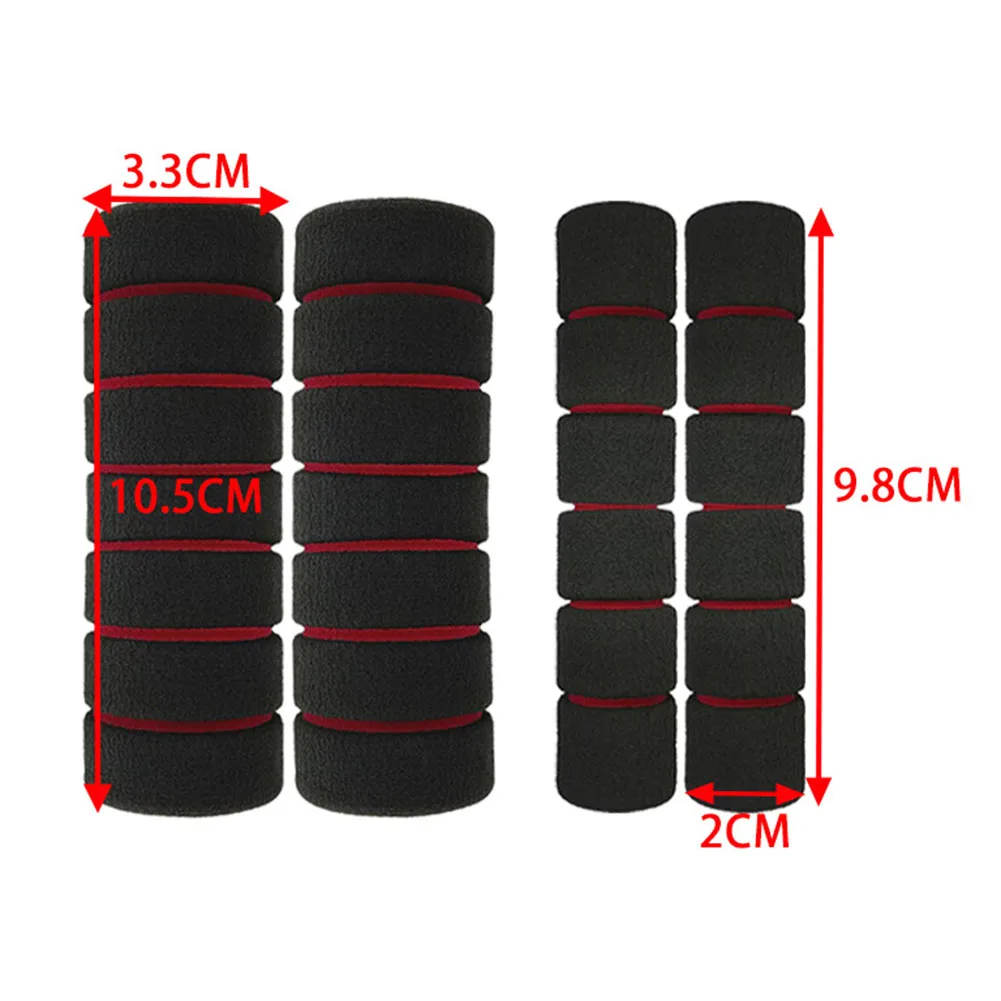 4-Pack Motorcycle Handlebar Grip Covers Sponge Foam Non-Slip Soft Red Black For Long Distance Riding Comfort