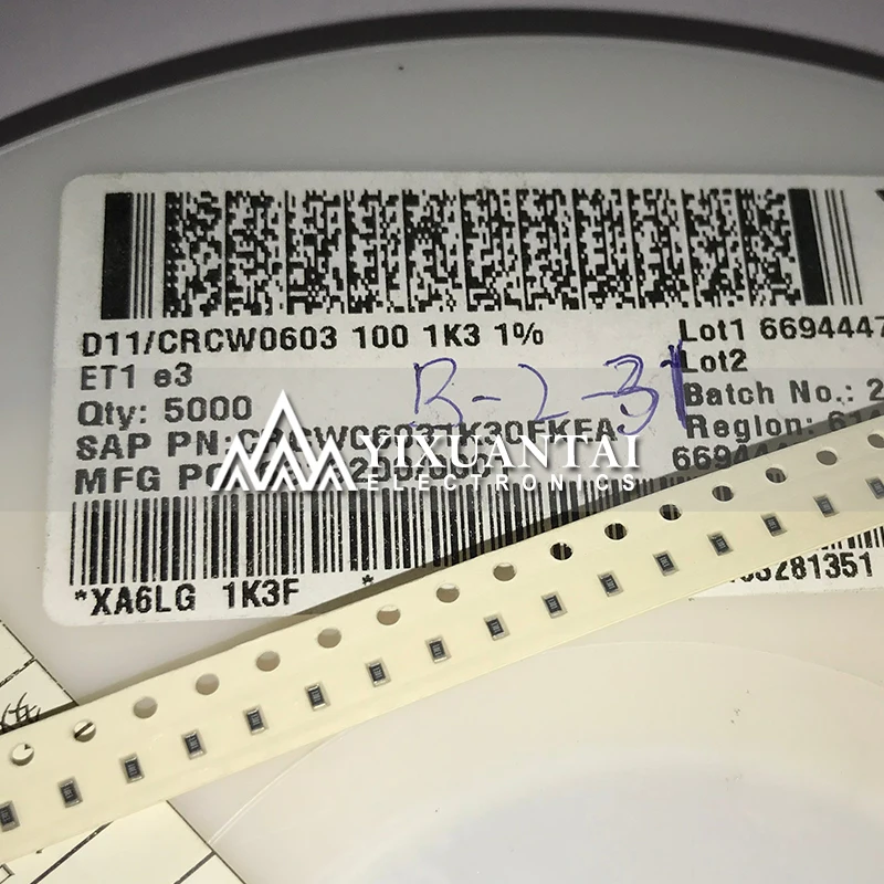 

100pcs 500pcs 1000pcs Free shipping original CRCW06031K30FKEA 1.30K OHM 1/10W 1% 0603 SMD