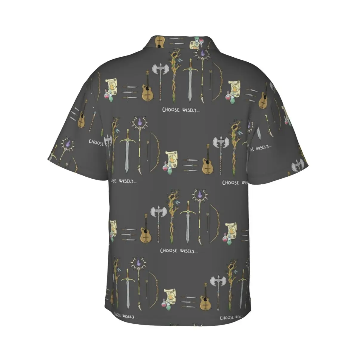 Chose Wisely, DnD Classes Option Men's Shirts Hawaiian Short Sleeve Shirt Casual Lapel Tops for Summer Beach