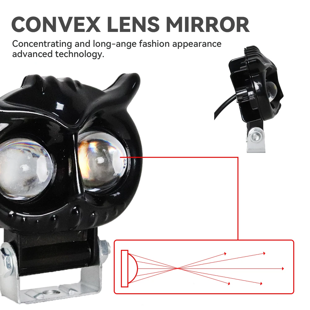 Motorcycles Led Headlight Fog Light Car Dual Color Owl Design Head Light ATV Scooter for Auxiliary Spotlight Lamp Accessories image 3