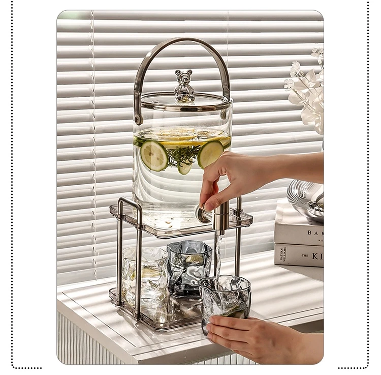 Glass high-temperature resistant cold water kettle, high-end fruit tea kettle with faucet, cold water kettle