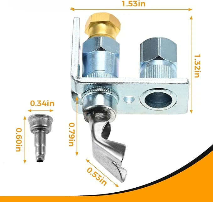 Pilot Burner NG/LP w/ Natural & Propane Gas Orifice for Honeywell Q314A4586 for Q309 Q340 Q390 Thermocouples or Q313 Thermopiles