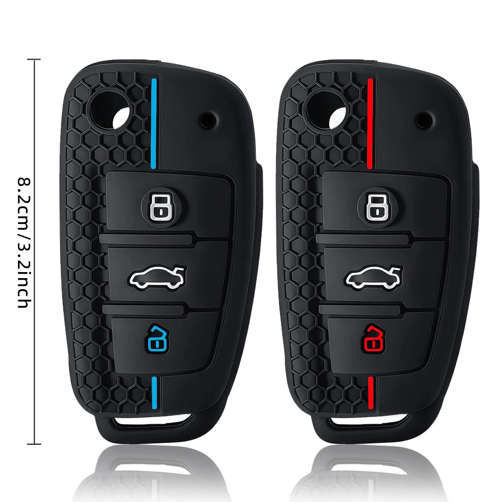 New Silicone Key Case Cover Shell for Audi A4 B7 A6 C6 4f 8v A3 8p A1 A3 Remote Key Holder Jacket Accessories Fob Accessories image 6