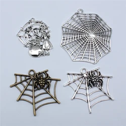 2pcs Big Spider Web Pendant Charms For Halloween Jewelry Making Halloween Decoration Handmade Craft Accessories