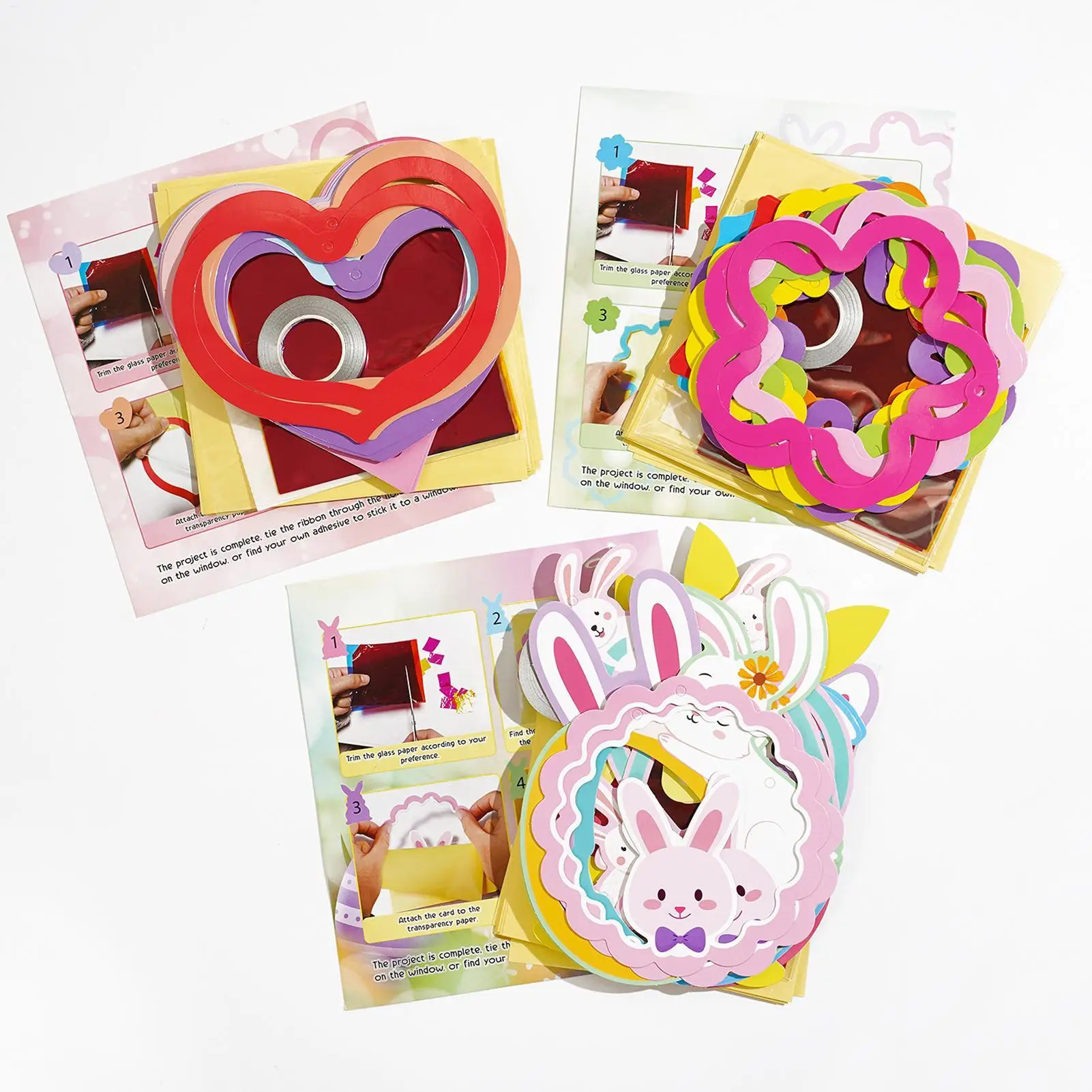어린이 종이 절단 공예 용품 장식 세트 종이 장식 예술 소년 소녀 홈 유리 창 생일 파티 야외