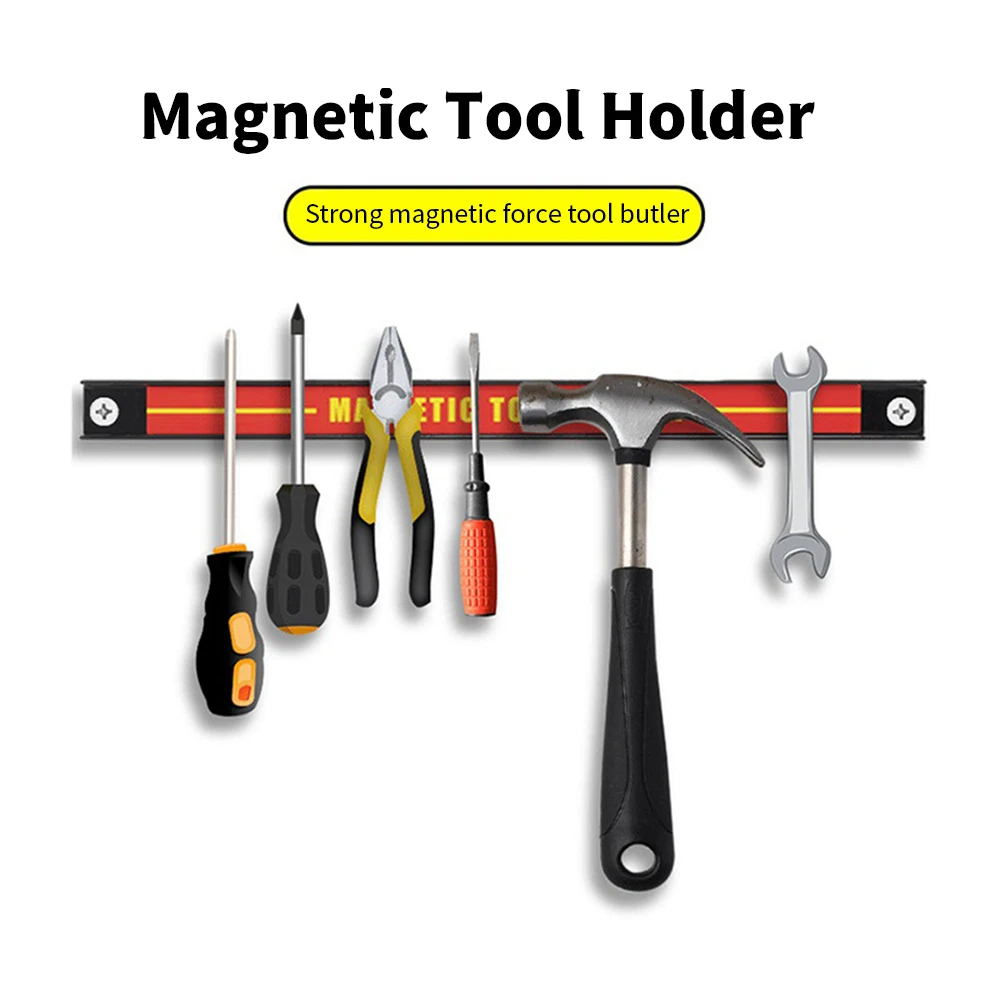 20/30/46cm Magnetic Tool Holder Metal Magnet Tool Organizer Bar Long Strip Garage Cutter Wrench Pliers Hand Tool Holder Storage