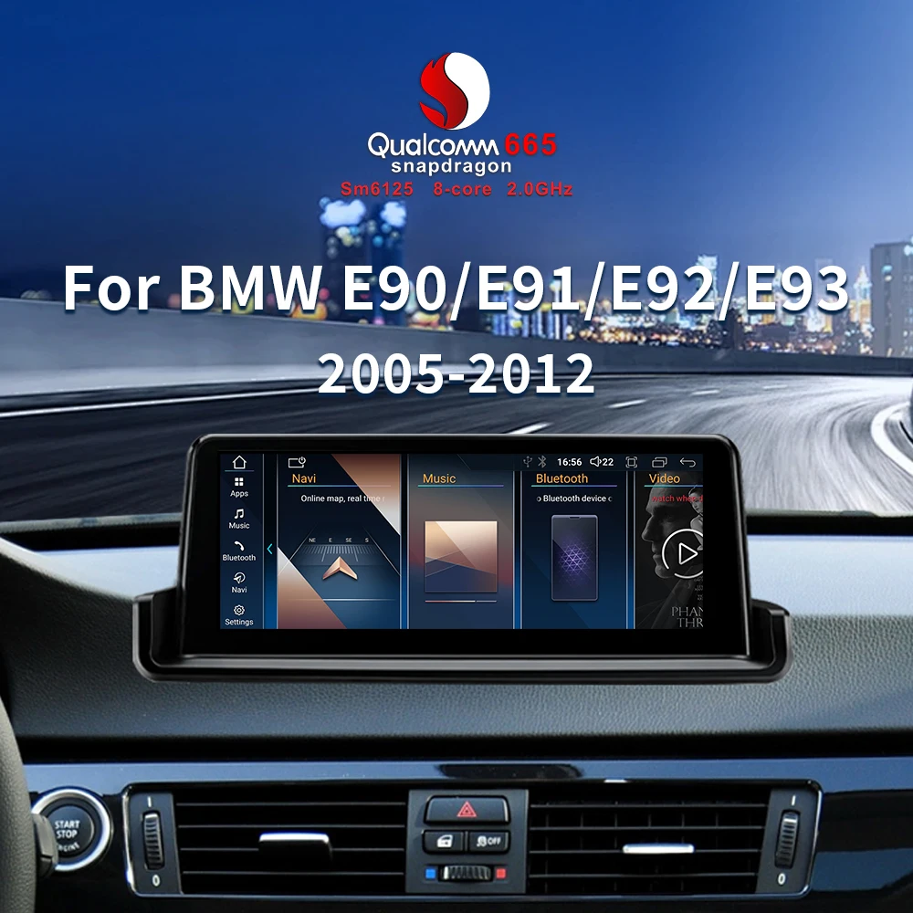 وحدة رأس Android14 مقاس 10.25 بوصة/12.3 بوصة لشاشة اللمس عالية الدقة من السلسلة E90 E91 E92 مع CarPlay اللاسلكي ونظام تحديد المواقع التلقائي Android #2