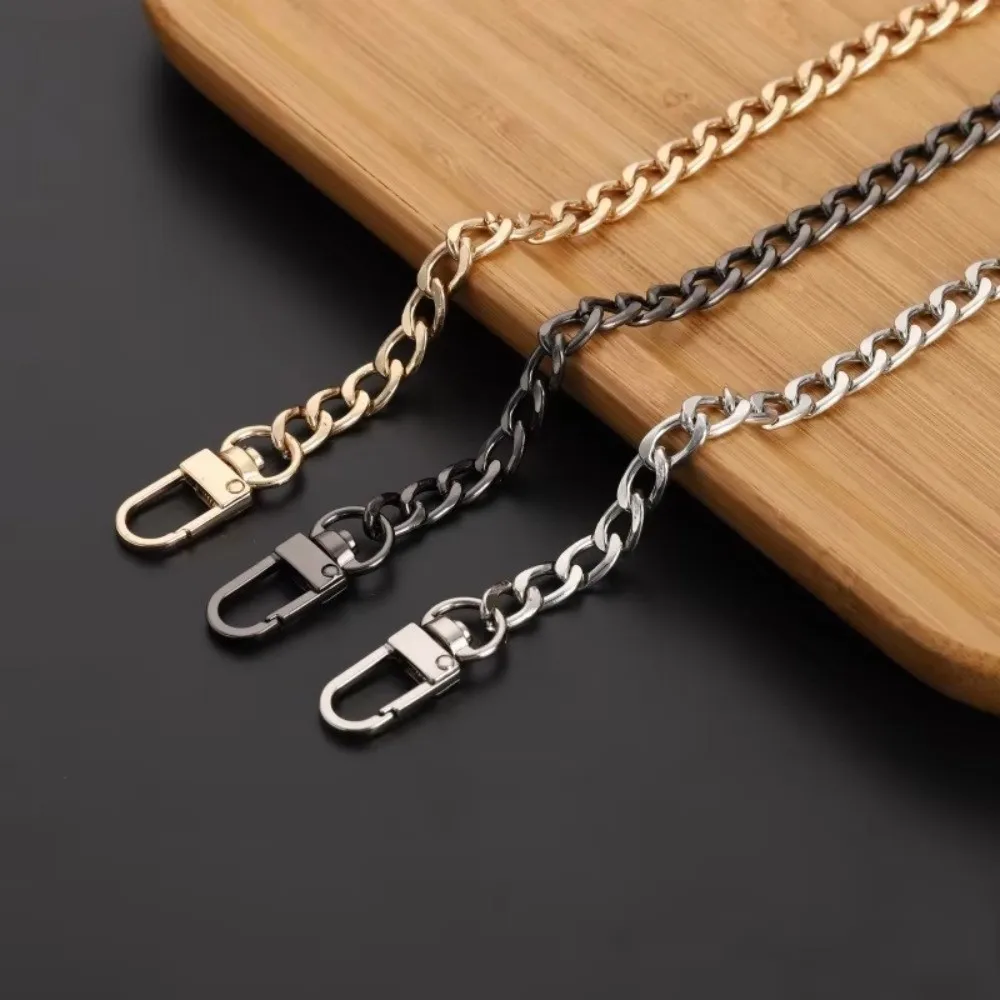 Metal Flat Chain Shoulder Bag Chain Bag Strap Extender Stainless Steel Purse Chain Strap Metal Buckle 20/60/100/120cm
