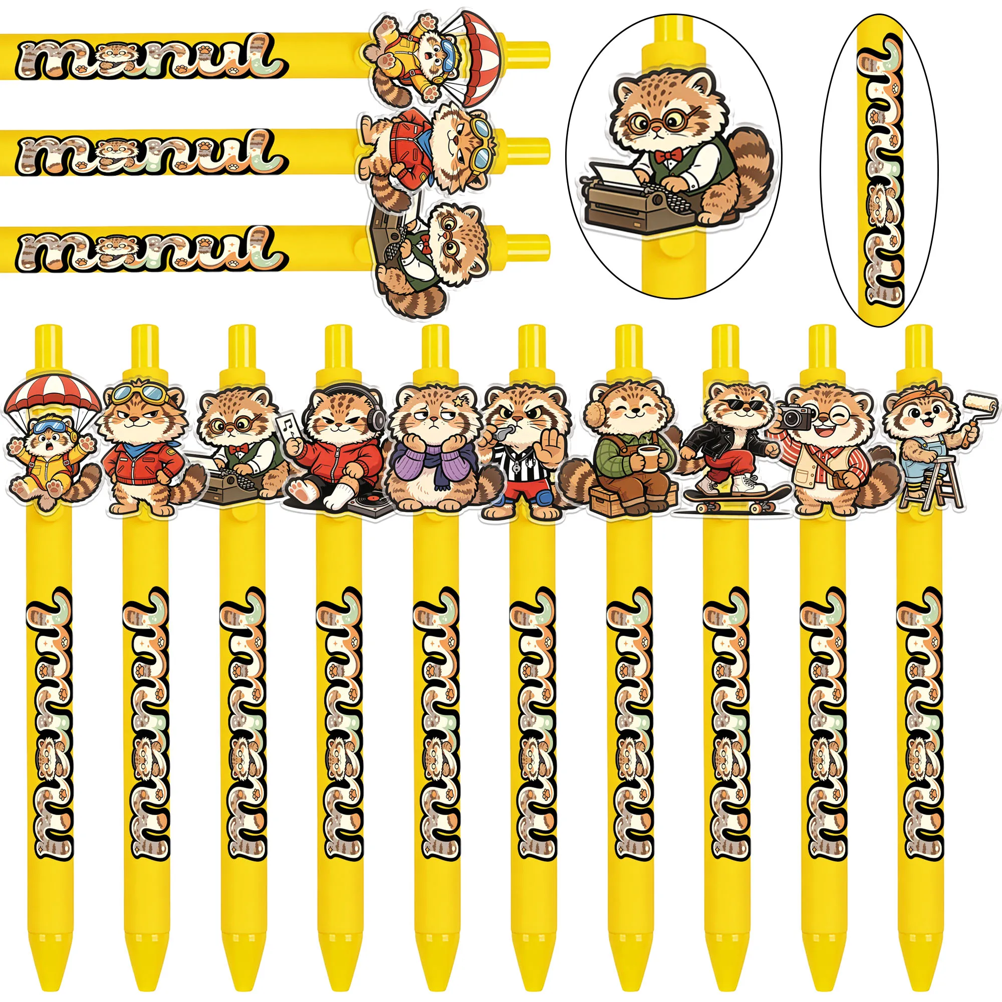 15Pcs Rabbit Hole Theme Ballpoint Pens, Writing Is Smooth, Suitable for Office and Journaling, Easy to Use, Random Patterns