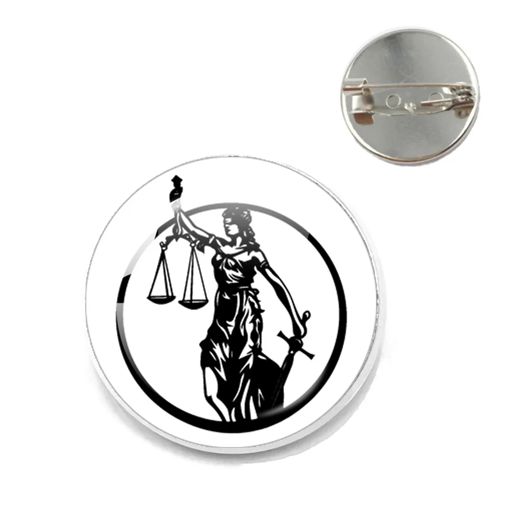 2023 Lawyer Logo Round Brooch，Tianping Justice, Fairness Emblem Icon Gifts To Friends ，Integrity And Impartiality In Law Enforc