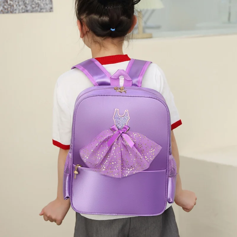 Primary Children Fashion Latin Ballet Cute School Bags 2023 New Sweet Girls Princess Bow-knot Dance Backpacks Drop Shipping