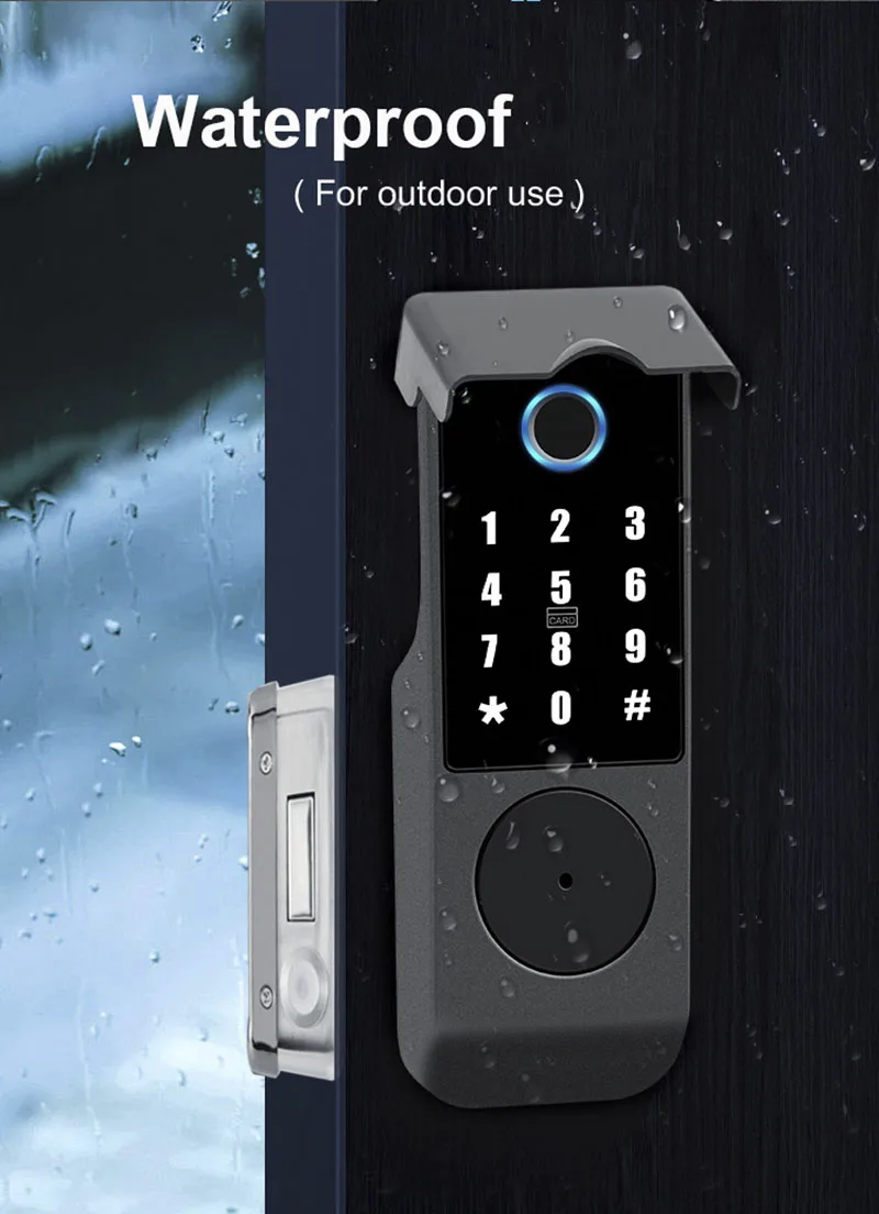 Waterproof Tuya Wifi Smart Electronic Lock Biometric Fingerprint Digital Lock For Street Gate Garden Door