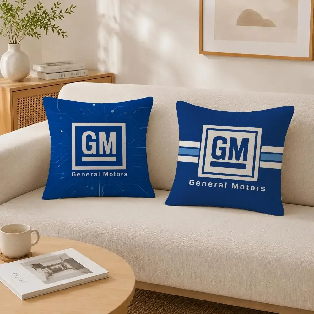 Automotive Brand General Motors Cushion Cover Soft Fluffy Short Plush  Pillow Case Throw Decorative for Sofa Bedroom Home Decor