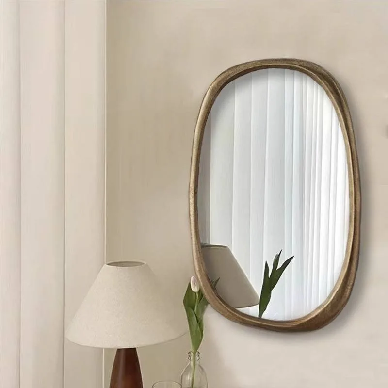 Classic Frame Decorative Mirrors Retro Lights Compact Living Room Make Up Mirror Vanity Vintage Espelho Bedroom Decorations