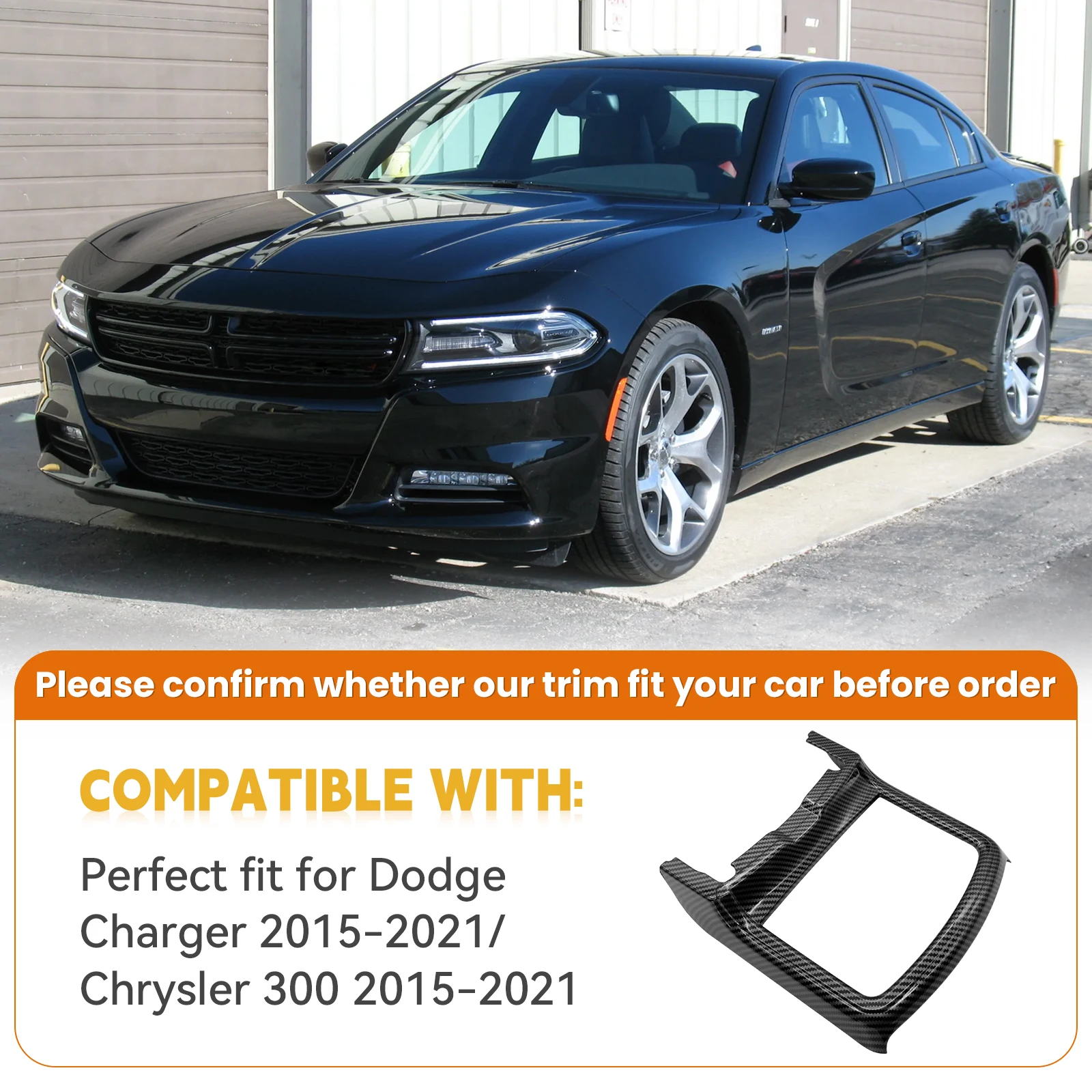 Car Interior Modification Front Drain Cup Frame Cup Holder Decorative Cover For Dodge Charger /Chrysler 300C 2015-2021