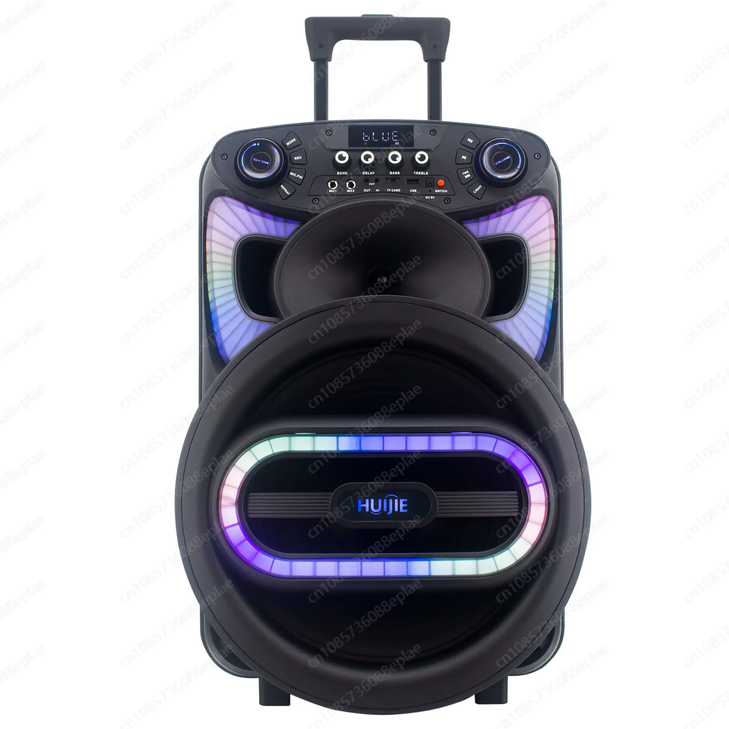 Temeisheng best sellers 15 inch portable trolley speaker with microphone loud sound and super bass