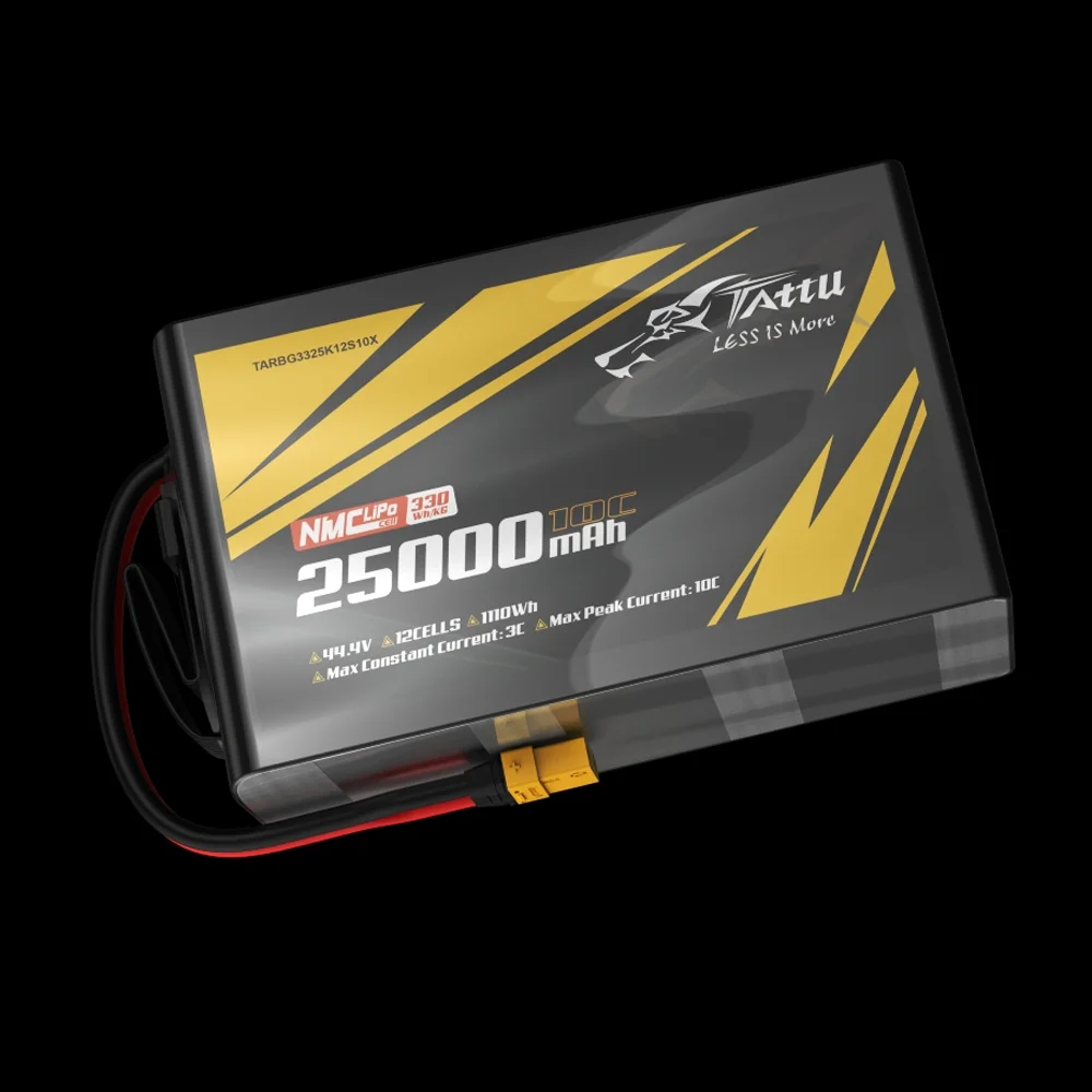 TATTU 25000mah 10C 44.4V 12S 330Wh/kg Series Semi-Solid State High Energy Density Battery Pack for EFT X950