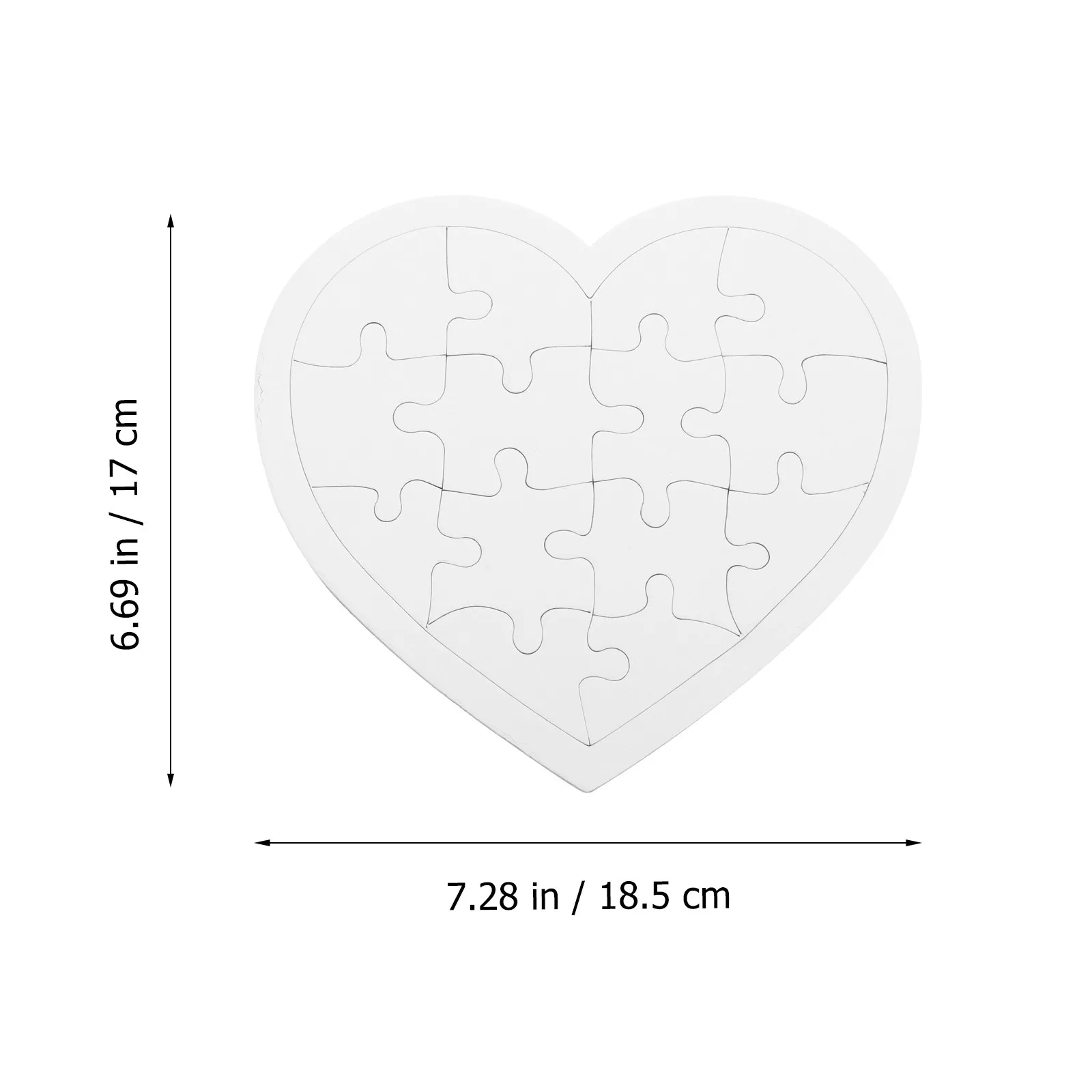 4Sets Blank Puzzle Piece Heart Shaped DIY Coloring Puzzle for Children Drawing Craft Kit Painting Materials Creative Activity