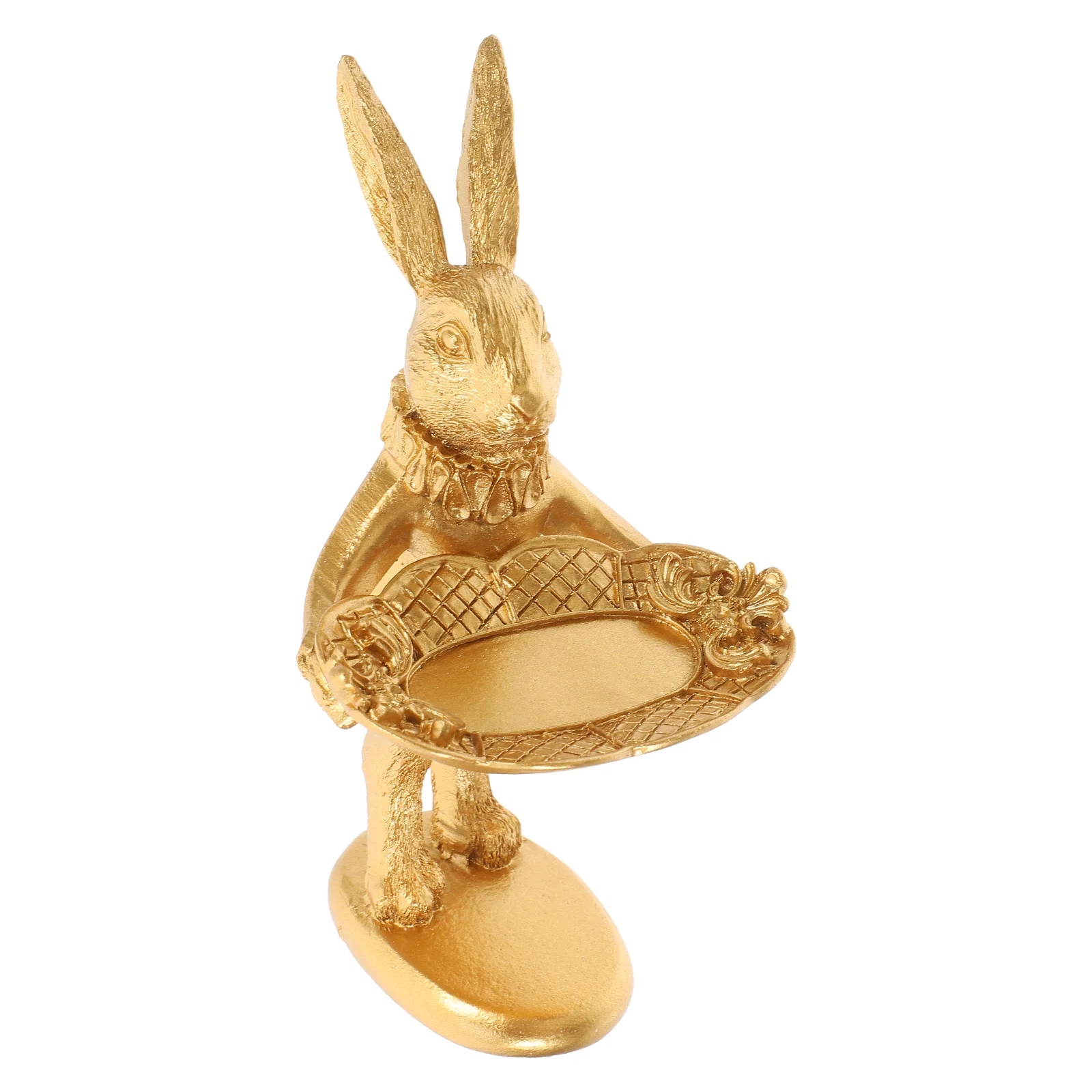 

Toy Rabbit Ornament The Ring Retro Resin Jewelry Dish Bunny Decorative Adornment