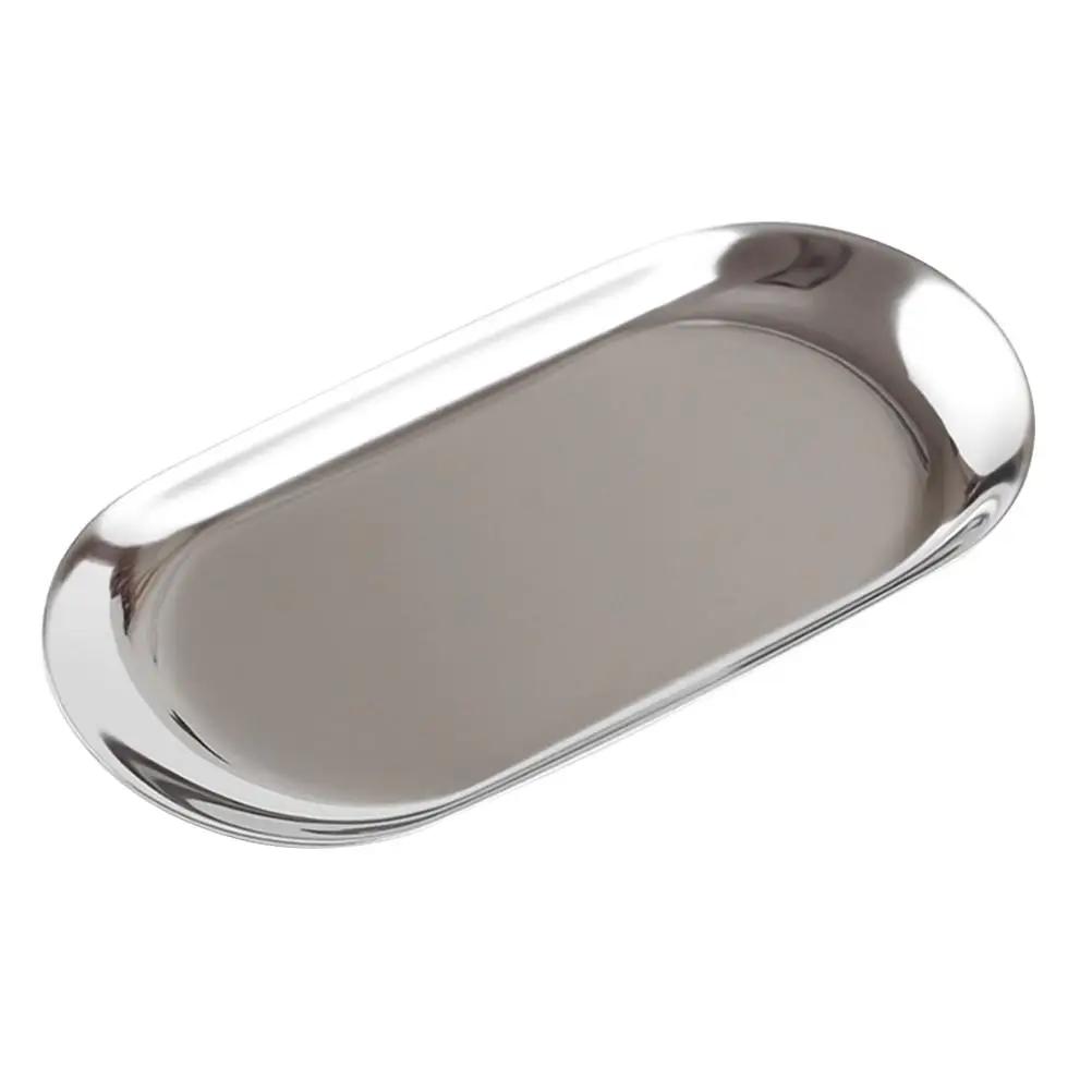 

Nordic Jewelry Stainless Steel Oval Snack Mirror Polished Easy Clean Home Stainless Steel Tray Decor Storage Kitchen Bar