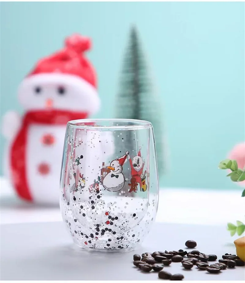 300 ml Doppelwandige Kaffeetassen aus Glas, Weihnachtsgeschenke, Haushalt, hitzebeständig, Trinkgeschirr, Tee, Saft, Milch, Bier, Wein, Whisky, Trinken – Detail 4