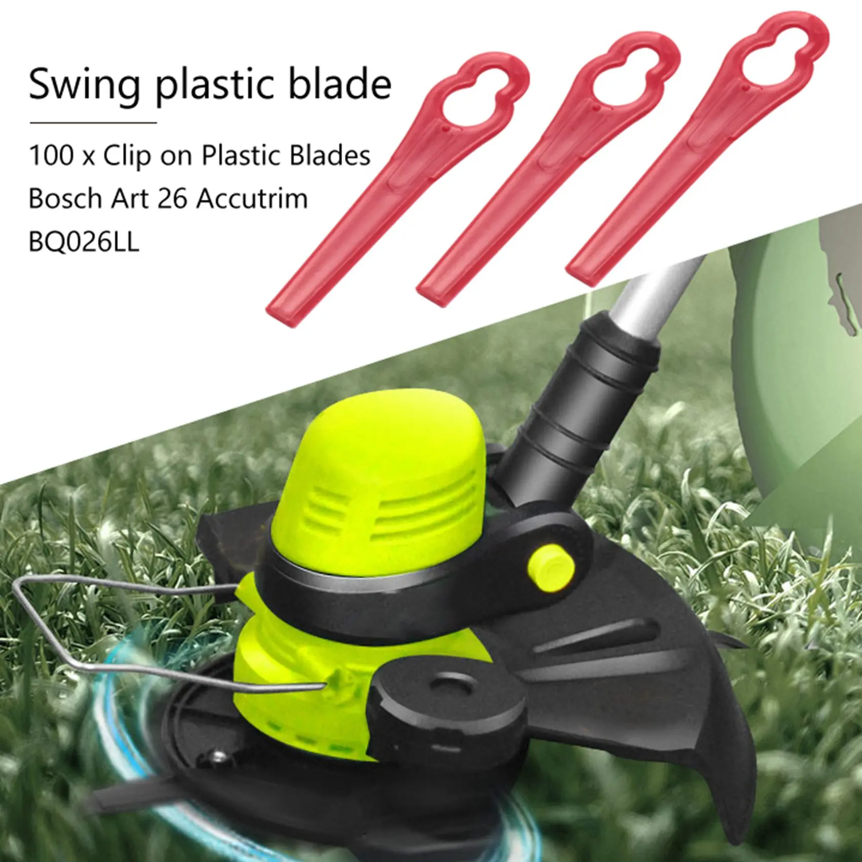 100pcs Swing Plastic Blade Pendants for DKGT06 20V Lithium 1500mAh Cordless Grass Trimmer Garden Timmer A