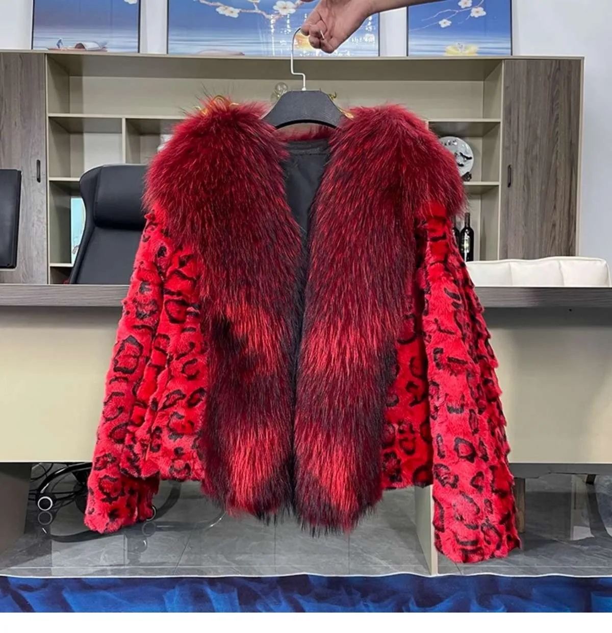 2025秋冬新作 輸入本物ミンクファーコート レディース ショートミンクコート 高品質 ラクーンファー襟付き 本物の毛皮衣料