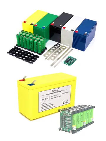 Turmera 12V 7Ah to 20Ah Battery Storage Box 3X7 18650 Holder 3S 40A BMS with Welding Nickel for Motorcycle Replace Lead-Acid Use